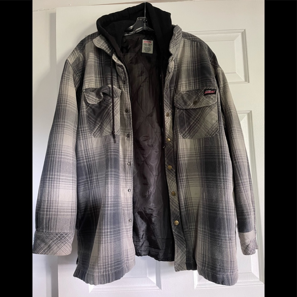 Dickies 2XL Plaid blk/gray, Quilted/Lined, Hoodie Jacket